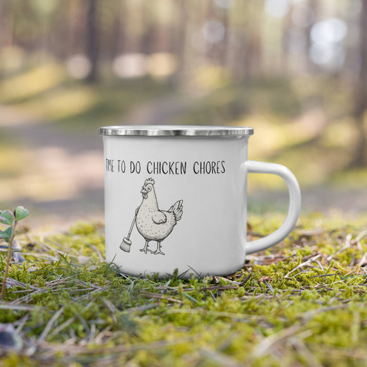 Chicken Chores Enamel Mug