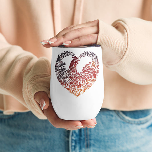 Chickens and Wine Tumbler