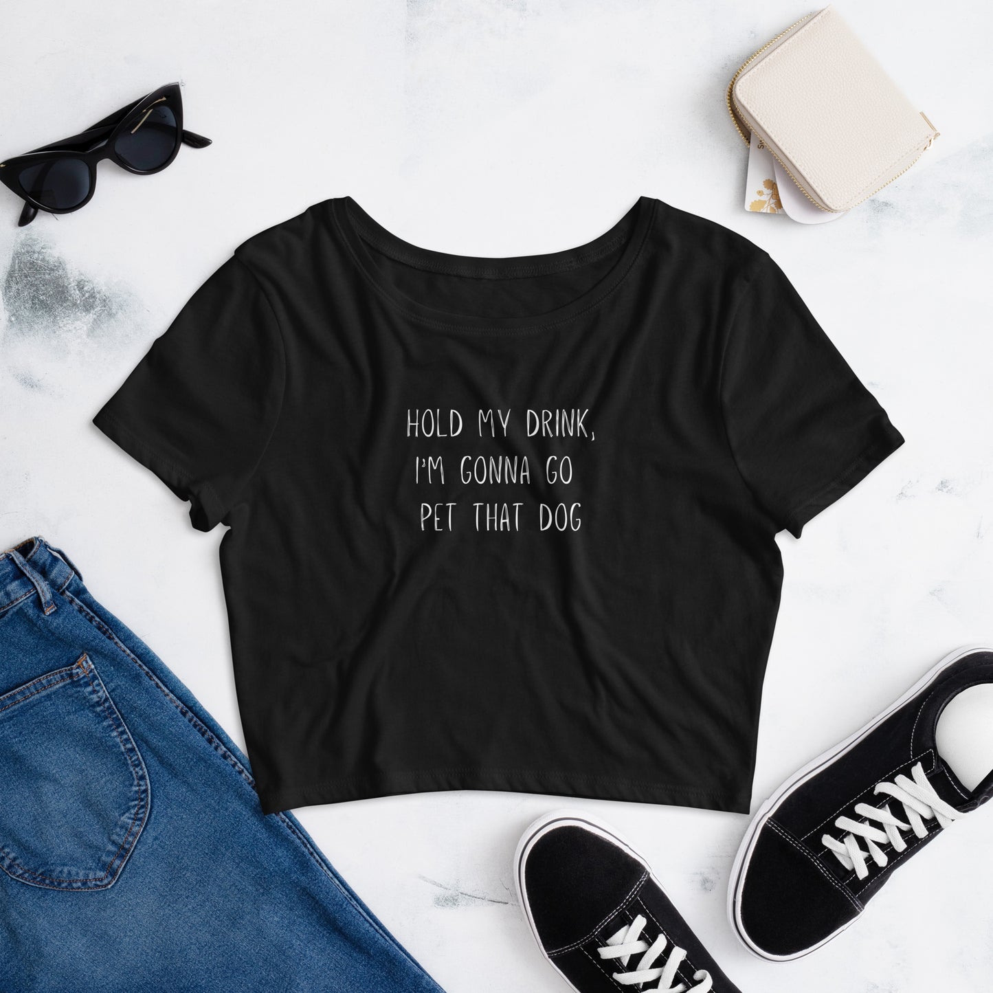 Hold My Drink Women’s Crop Tee